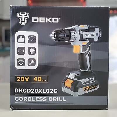 #ad DEKO PRO 20V Cordless Drill Set Tool with battery and charger $34.99