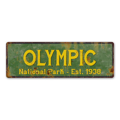 #ad Olympic National Park Rustic Metal Sign Cabin Wall Decor 106180057007 $28.95