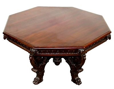 #ad Antique Table Foyer Italian Baroque Octagonal Pedestal Table Early 1800#x27;s $4897.00