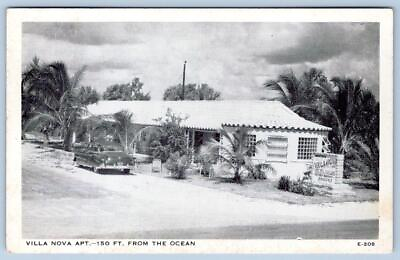 #ad 1930#x27;s POMPANO BEACH FLORIDA VILLA NOVA APARTMENT HOTEL ART DECO STYLE POSTCARD $19.95