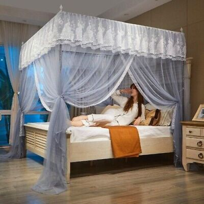 #ad Embroidery Lace Palace Mosquito Net for Bed Square Princess Mosquito Net Double $133.89