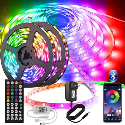 #ad LED Strip Lights 100ft 50ft Music Sync Bluetooth 2835 RGB Room Light with Remote $16.99