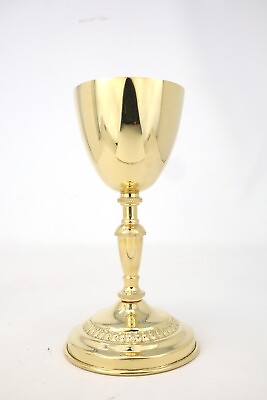 #ad High Polished Brass Simple Embossed Chalice for Church or Chapel Use 7 1 2 In $44.99