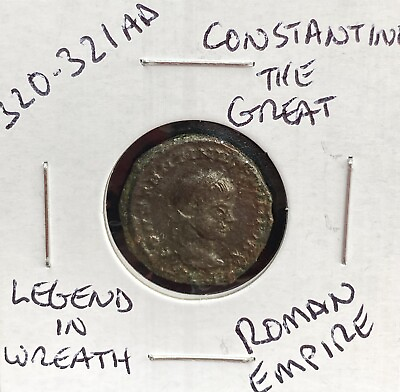 #ad Constantine The Great Ancient Roman Coin 320 321 AD Legend In Wreath Authentic $33.00
