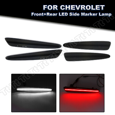 #ad For 2005 13 Chevy Corvette C6 White Red LED Side Marker Lights Front Rear Smoked $59.99
