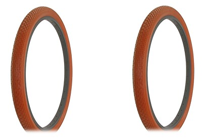 #ad PAIR OF SOLID CLAY BICYCLE GENUINE DURO SEMISLICK TIRE IN 26 X 2.125 BRICK TREAD $73.79