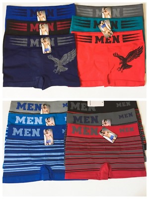#ad New 6 Pack Mens Underwear TAGLESS Boxer Briefs Comfort Flex Waistband $14.99