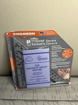 #ad Swanson 7 Inch Carpenters Construction Aluminum Alloy Speed Square w Blue Book $14.00