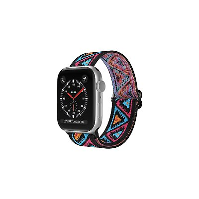 #ad Worryfree Gadgets Nylon Loop Sports Wristband for Apple Watch Blue Red Triangles $22.20
