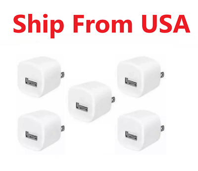 #ad 5x White 1A USB Power Adapter AC Home Wall Charger US Plug FOR iPhone Ipod $6.99