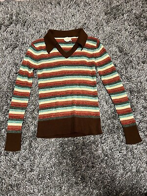 #ad Genuine Vintage Tight Striped Sweater Shirt size Small $25.50