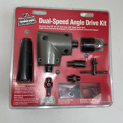 #ad Vermont American Dual Speed Angle Drive Kit 17172 90 Degree Drill 3 8” 1 4quot; NEW $29.99