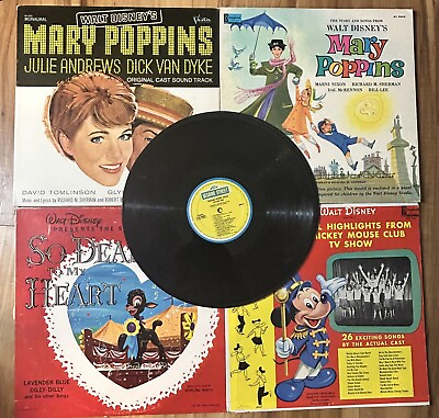 #ad WALT DISNEY THE STORY SO DEAR TO MY HEART Mary Poppins Mickey Mouse Vinyl Lot $20.00