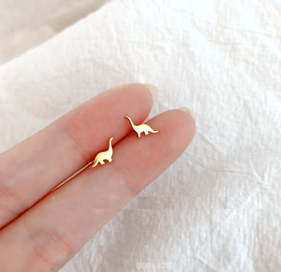 #ad Tiny Gold Dinosaur Stud Earring $8.99