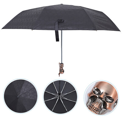 #ad Portable Mini Umbrella with Stylish Skull Handle 1Pc Black $24.43