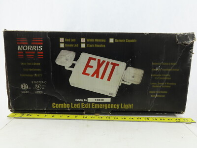 #ad Morris 73030 Morris Combo LED Exit Emergency Light RED Lens $10.99