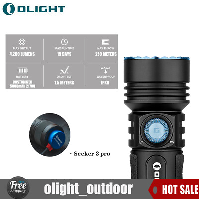#ad OLIGHT Seeker 3 Pro 4200Lum MCC3 Rechargeable Ultra Bright Floodlight Flashlight $125.99