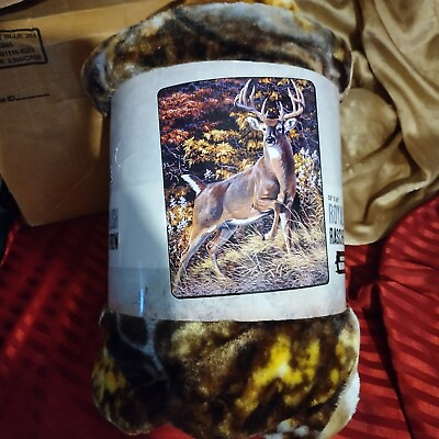 #ad american heritage collection Royal Plush Raschel Throw 50” X 60” Deer $60.00