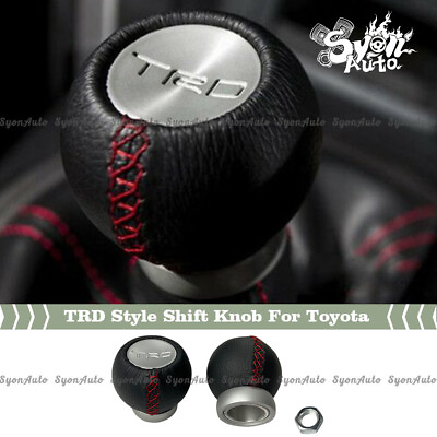 #ad FITS ALL TOYOTA MANUAL MODELS ALUMINUM TRD STYLE SHIFT KNOB WITH LEATHER WRAP $19.99