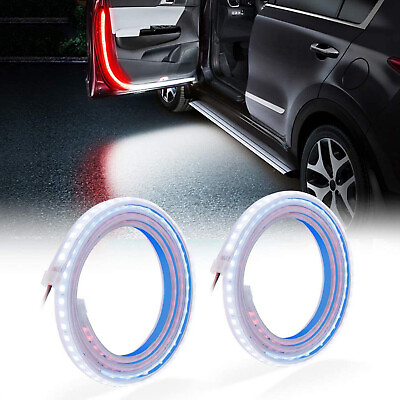 #ad 2 Car Door Opening Warning LED Strip Light Flashing Signal Anti collision Safety $15.99