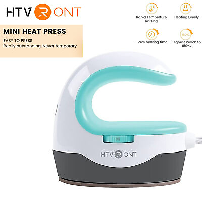 #ad HTVRONT Mini Heat Press Machine For T Shirt Plate Hat Portable Heating Transfer $22.49