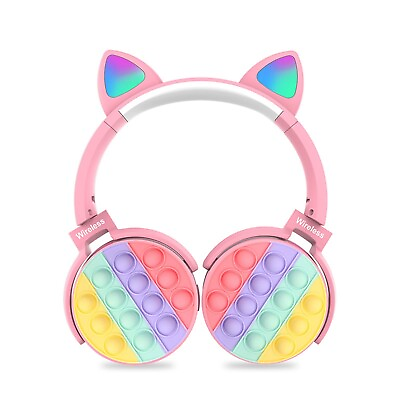 #ad Fidget Kids Bluetooth Wireless Toy Headphone On Ear Pop Bubble Headphone $19.29