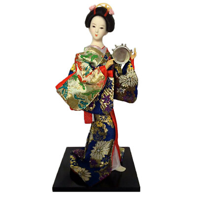 #ad 30cm 12quot; Japanese Brocade Kimono Kabuki Doll Geisha Figurine Statue Decor A06 $16.96