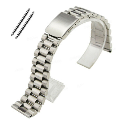 #ad 16mm 18mm 20mm New Silver High Quality Stainless Steel Watch band Strap Bracelet $22.96