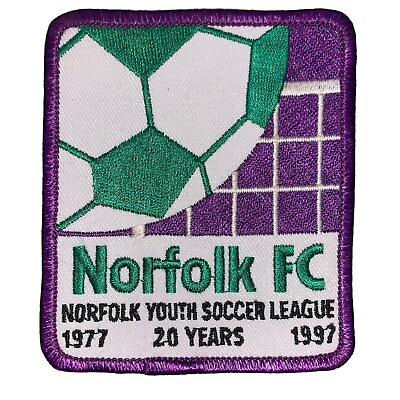 #ad VTG Collectible 1997 Norfolk FC Youth Soccer League Soccer Ball Iron On Patch $14.99