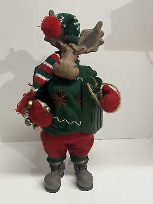 #ad VTG Snow Foolin#x27; Musical Dancin Christmas Moose Animate Figurine Decor 1999 RARE $74.95