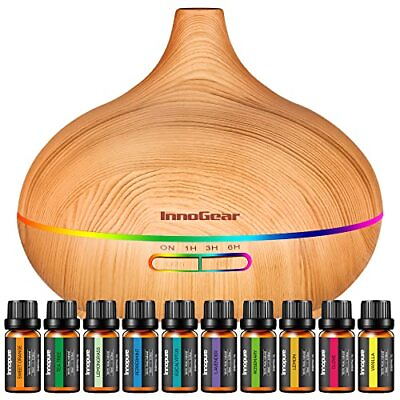 #ad Aromatherapy Diffuser amp; 10 Essential Oils Set 400ml Diffuser Ultrasonic Diff... $48.77