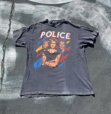 #ad VINTAGE 1983 THE POLICE SYNCHRONICITY NORTH AMERICA TOUR 1983 TEE SHIRT BAND $199.99