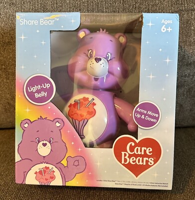 #ad Care Bears Light Up Belly Share Bear 8quot; Arms Move Up amp; Down In Box $14.99