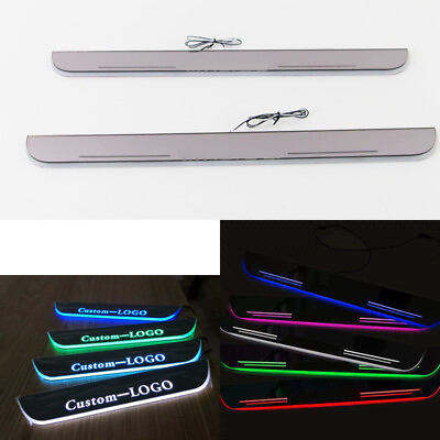 #ad Customized LED Moving Courtesy Light Door Sill Scuff Plate For Chevrolet Chevy $54.99
