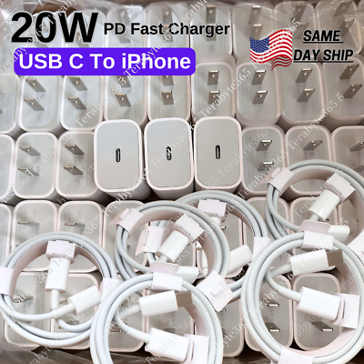 #ad Bulk Lot Type C For iPhone 11 12 13 14 USB C PD Fast Charger Power Adapter Cable $5.89