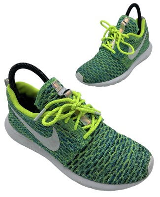 #ad Nike Roshe NM Flyknit QS Voltage Green Photo Blue Running Womens 7 846200 700 $22.96