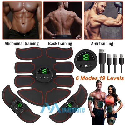 #ad Electric Muscle Toner Machine ABS Toning Belt Simulation Fat Burner Body Shaper $22.73