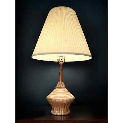 #ad Vintage MCM Mid Century Modern Atomic Table Lamp Striped $200.00