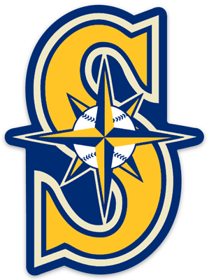 #ad Seattle Mariners Monogram Baseball Shining Star Logo Type MLB Die Cut MAGNET $5.49