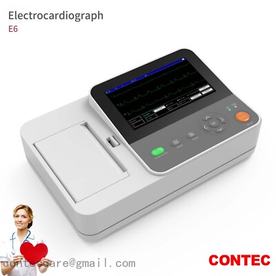#ad Key touch Portable 6 Channel 12 lead ECG EKG ElectrocardiographrechargeableFDA $599.00