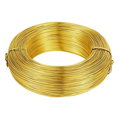 #ad 910 Feet 22 Gauge Gold Bendable Metal Craft Wire Aluminum Wire Flexible Soft ... $28.26