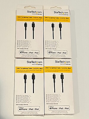 #ad Startech USB C to Lightning 1m Cable 4 PACK Black NEW $17.46