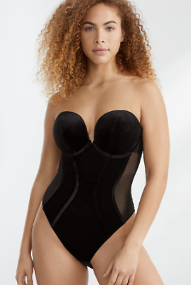 #ad Scantilly by Curvy Kate BLACK Icon Plunge Underwire Bodysuit US 36H UK 36FF $75.88