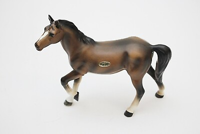 #ad Thoroughbred Stallion Horse Porcelain Ceramic BEAUTIFULLY Done 6.5quot; x 7quot; 1964 $69.40