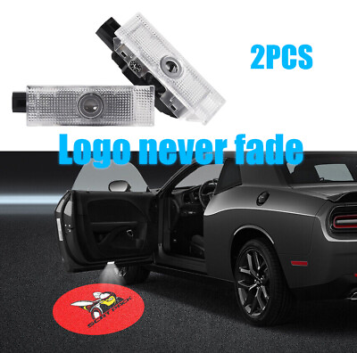 #ad New 2pcs Scat Pack HD LED Car Door Projector Puddle Lights for Dodge Challenger $24.88