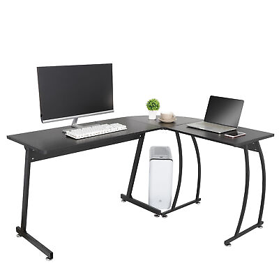 #ad 58quot; L Shaped Desk Corner Workstation Office Desk Computer Gaming Laptop Table $66.09