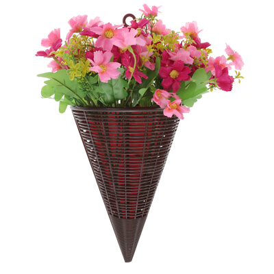 #ad Woven Wall Baskets Hanging Artificial Flowers Spring Decoration Plant $9.64