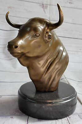 #ad Abstract Modern Art Bull Toto Trophy Real Bronze Sculpture Statue Figurine Deal $124.50