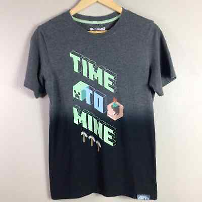 #ad Minecraft Earth Time To Mine Black Fade Shirt Black Gray XL $20.00