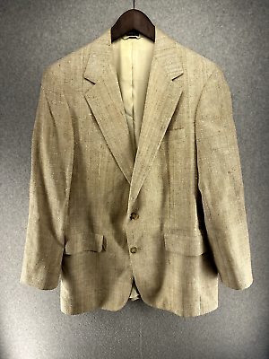 #ad The Wilger Company Mens Vintage Coat Size L41 Model 3134 Light Tan Double Breast $39.99